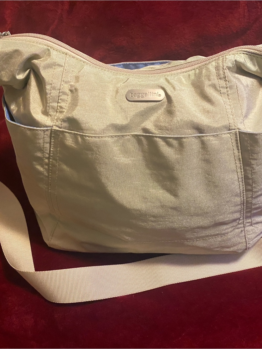 Baggallini Light Cream Shoulder Crossbody Bag